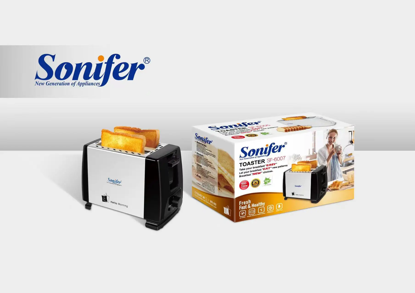 TOASTER SF- 6007 pour le pain du petit déjeuner