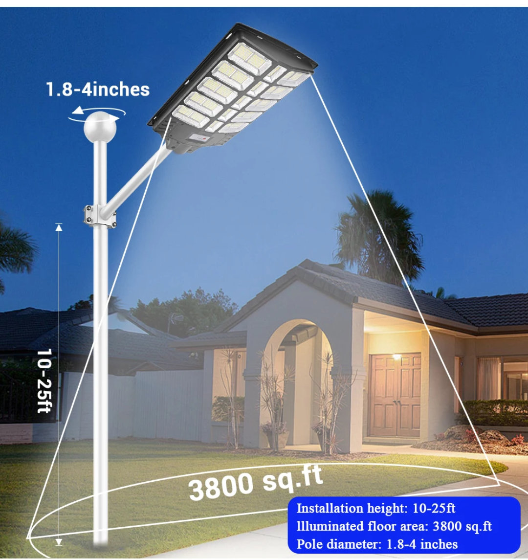 Lampadaire solaire LED JORTAN 1600 Watts