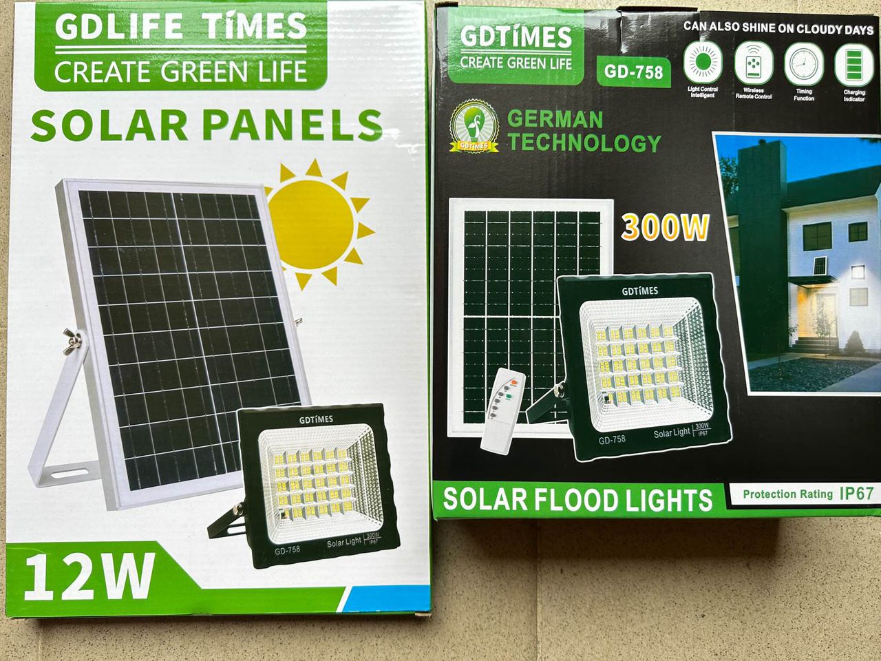 Lampe Solaire LED Étanche avec Télécommande 300 watts